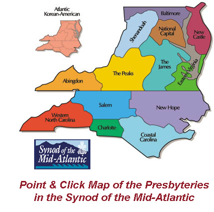Point and Click Map of the Presbyteries in the Synod of the Mid-Atlantic