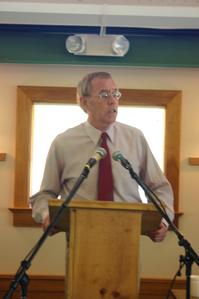 Carson Rhyne, Stated Clerk of the Presbytery of the James addresses the Synod Men Carson Rhyne, Stated Clerk of the Presbytery of the James addresses the Synod Men